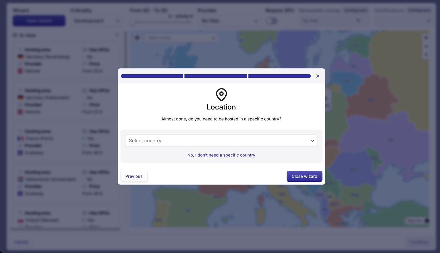 Location selection
