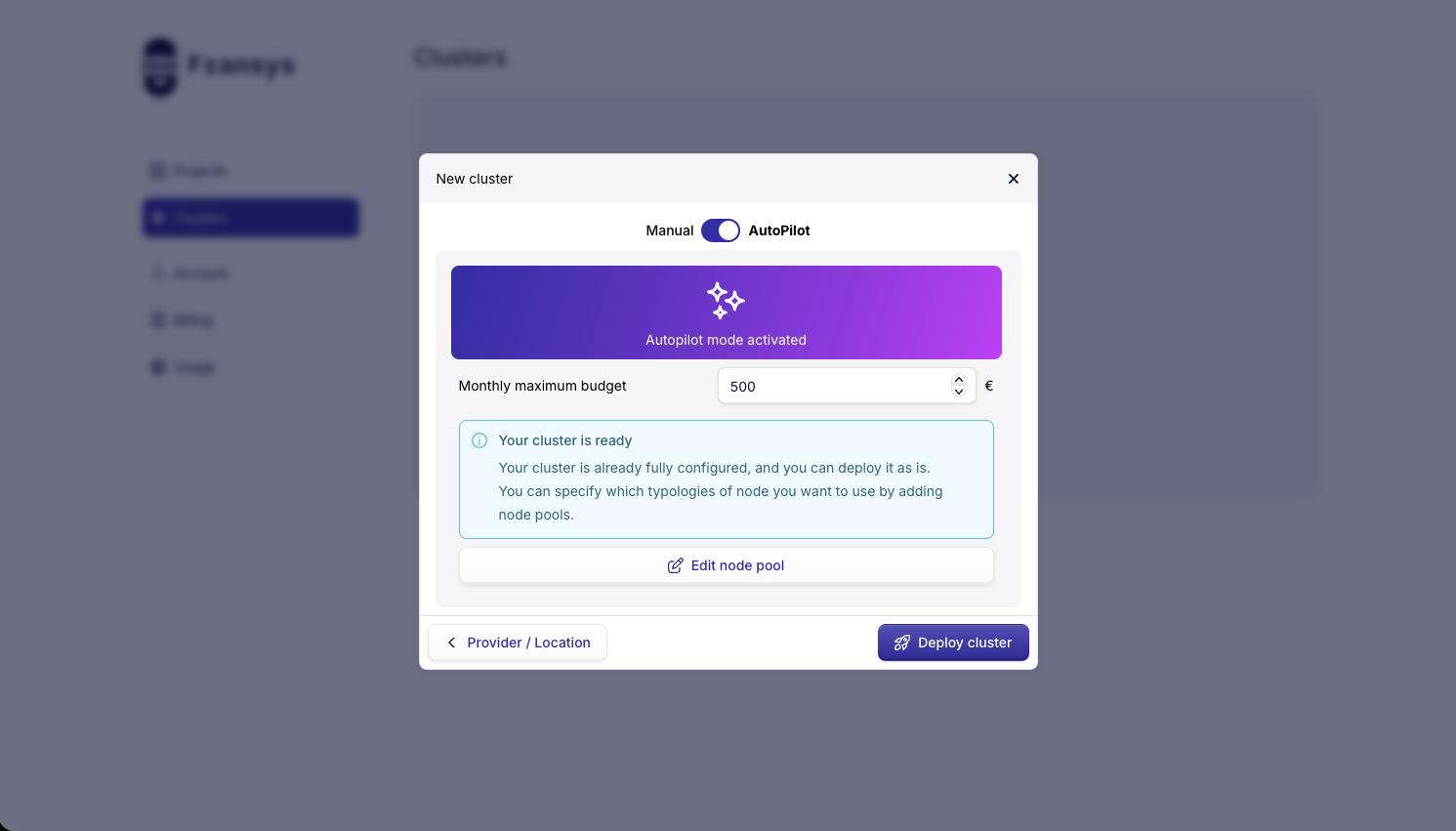AutoPilot mode configuration