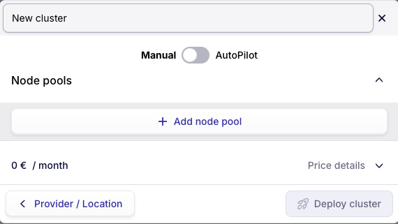 Manual mode configuration
