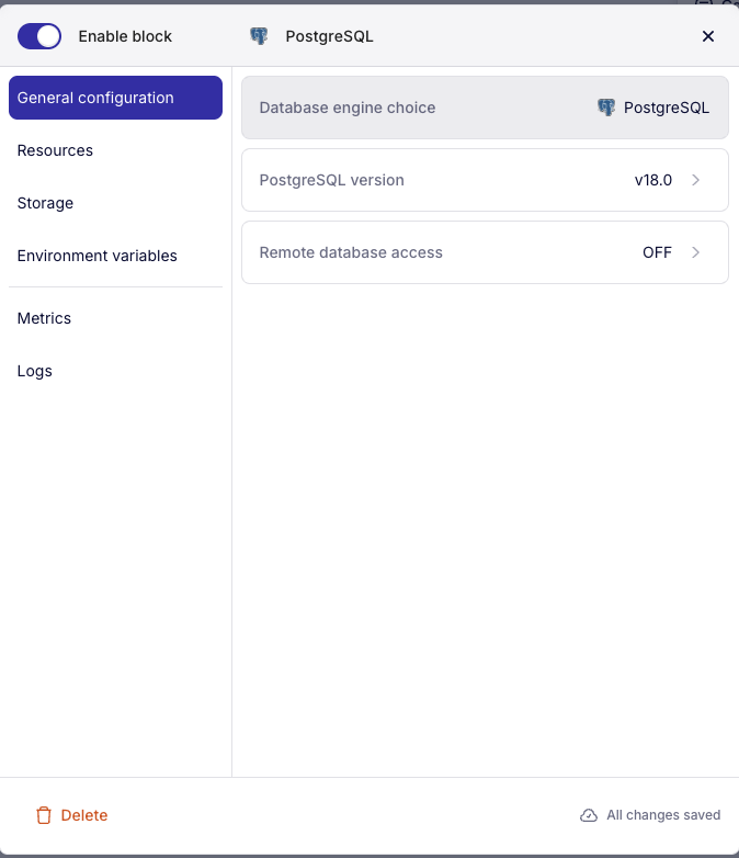 PostgreSQL base configuration